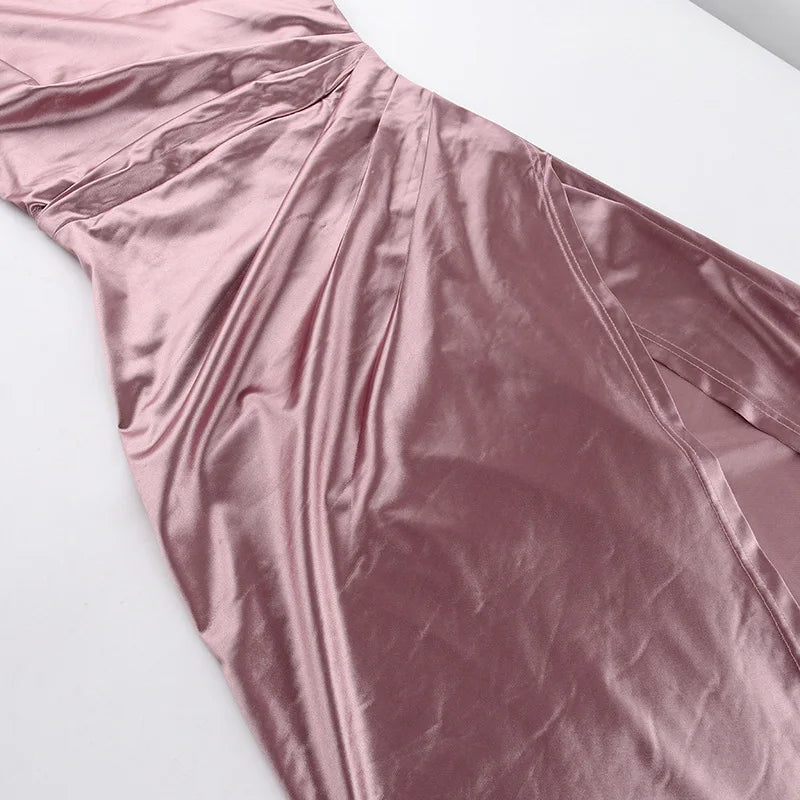 Robe longue élégante de soirée – Dos nu & fente haute sexy