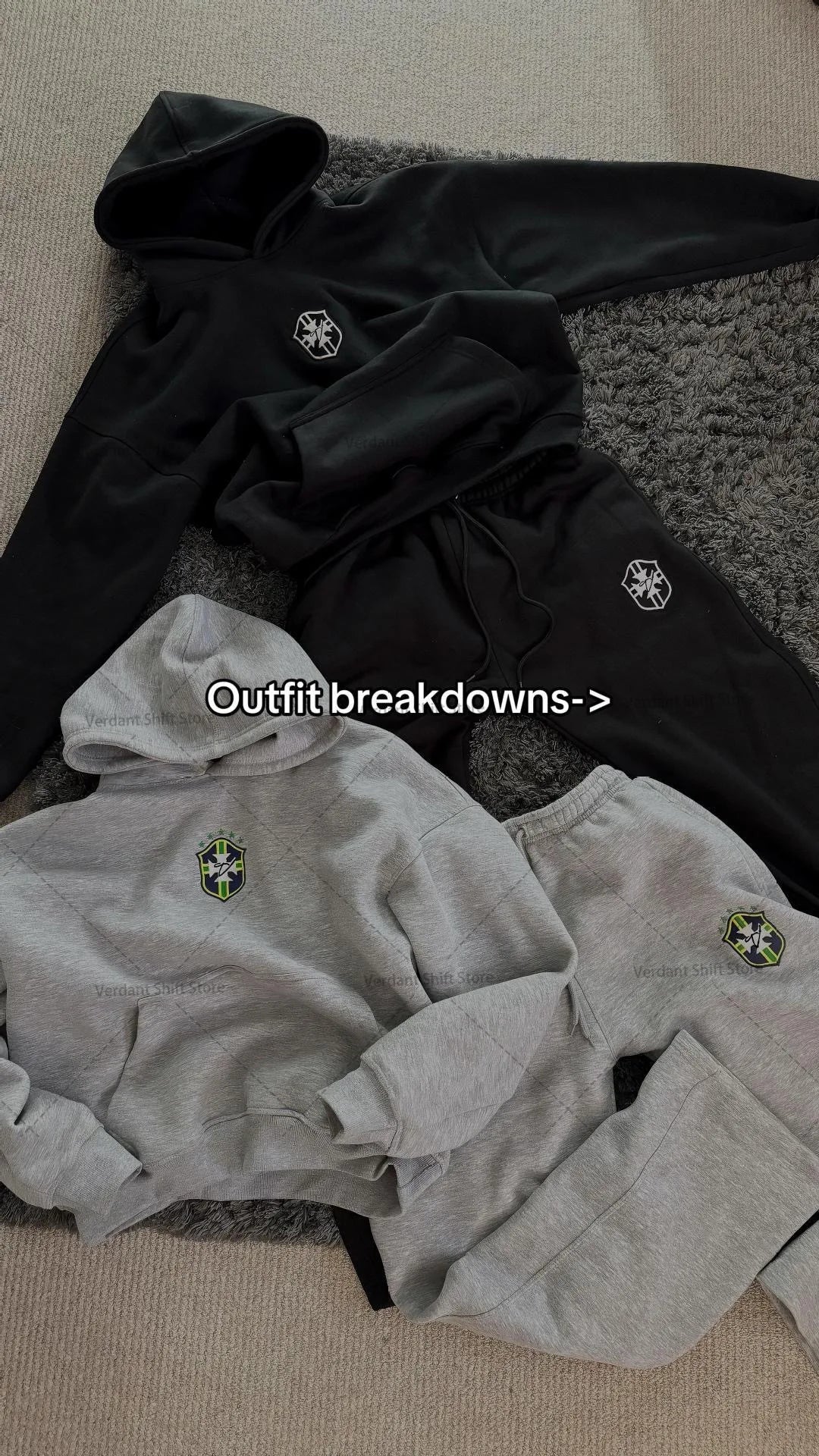 Ensemble hoodie + pantalon unisexe – Style gothique streetwear imprimé