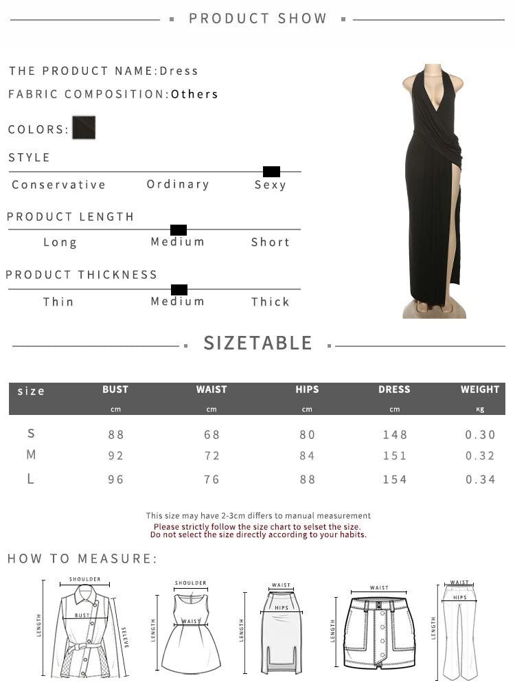 Robe longue dos nu avec fente – Col V plongeant, élégante et sexy