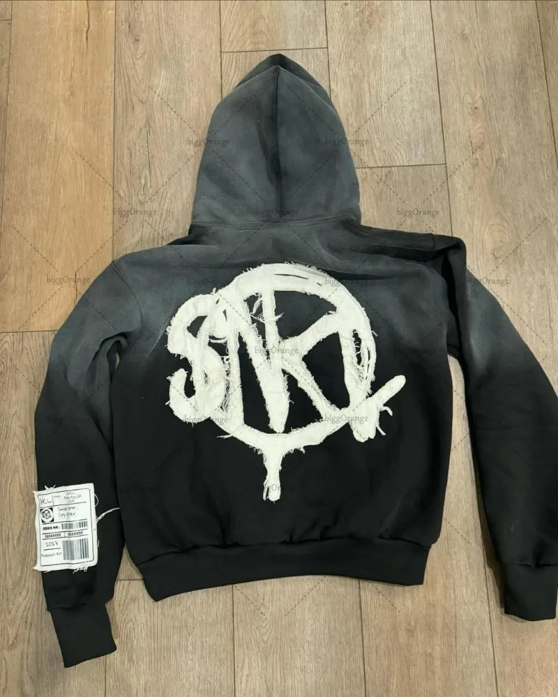 Ensemble hoodie + pantalon oversize – Style gothique punk Y2K