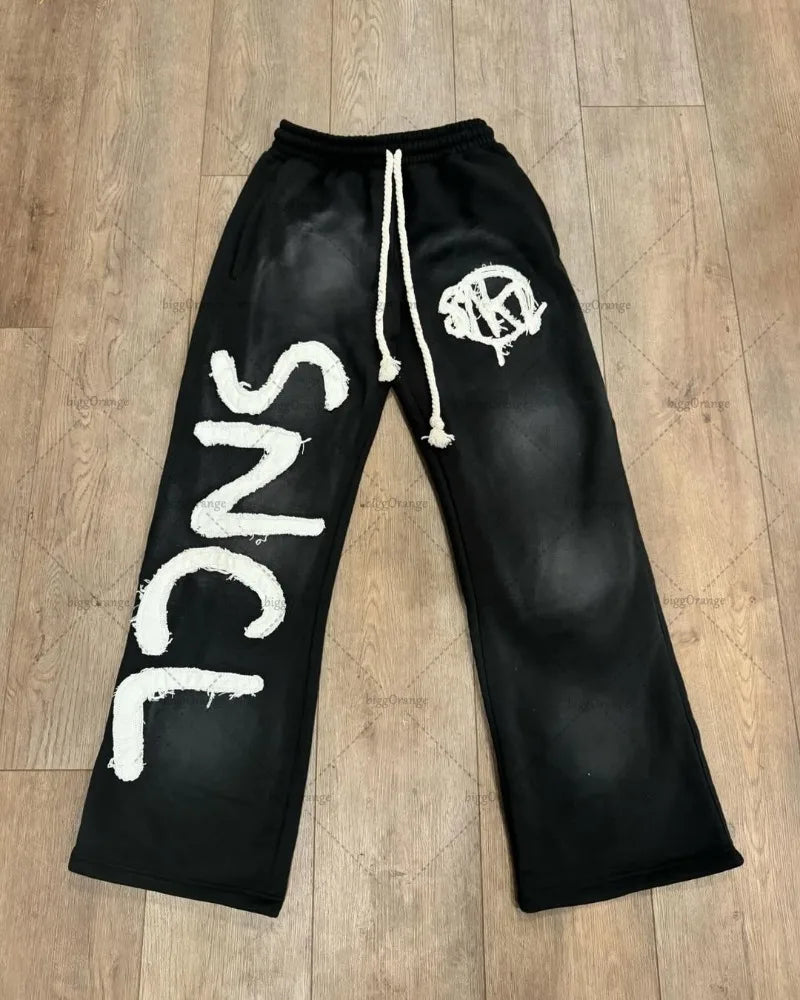 Ensemble hoodie + pantalon oversize – Style gothique punk Y2K