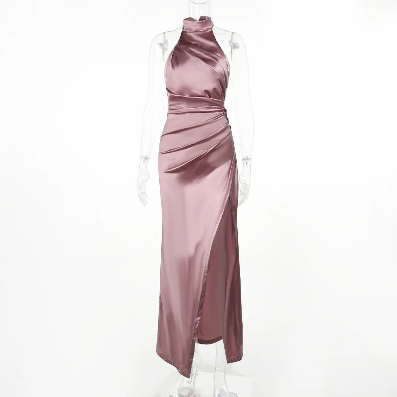 Robe longue élégante de soirée – Dos nu & fente haute sexy