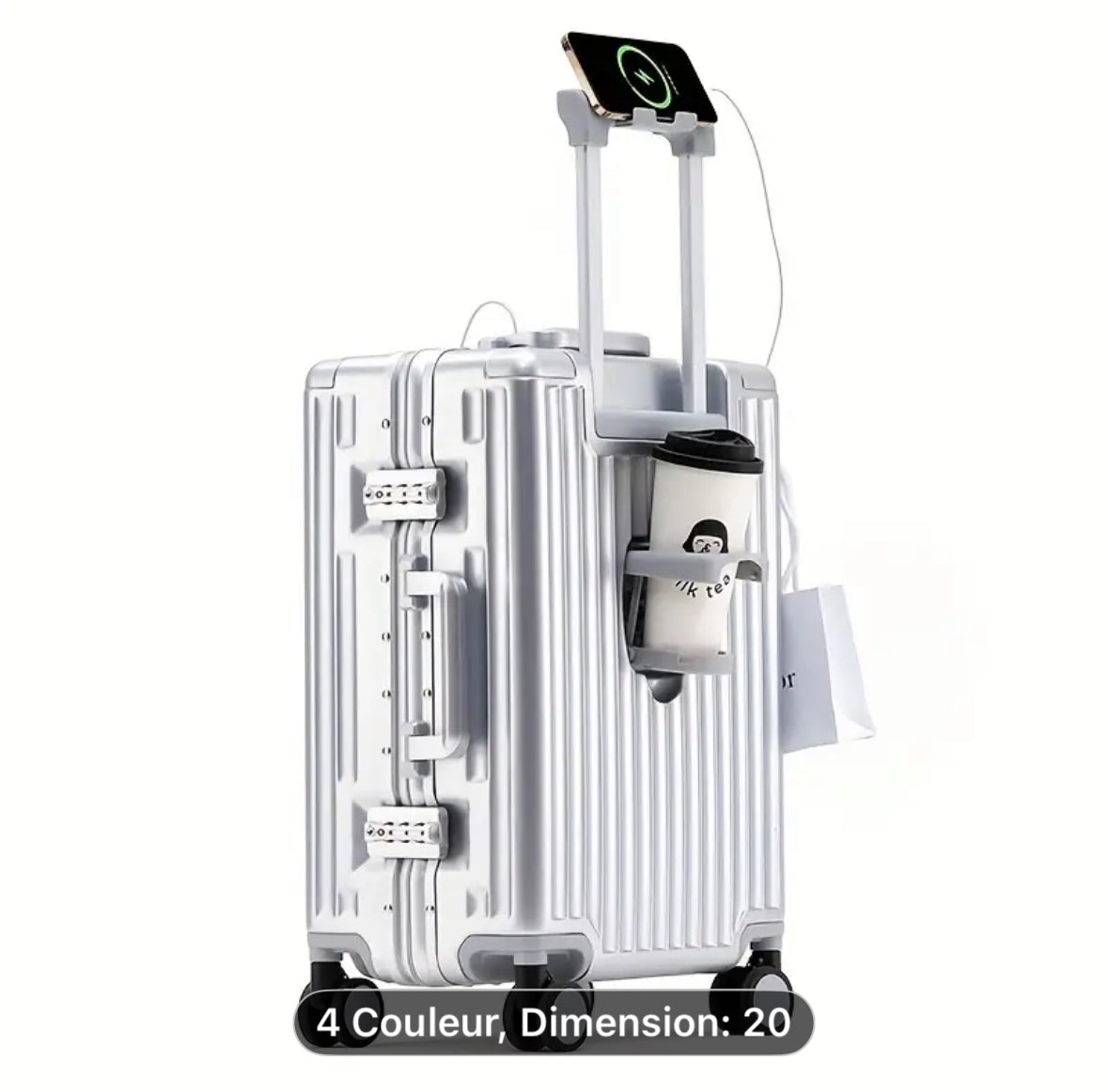 Valise cabine 20’’ – Aluminium renforcé avec port USB