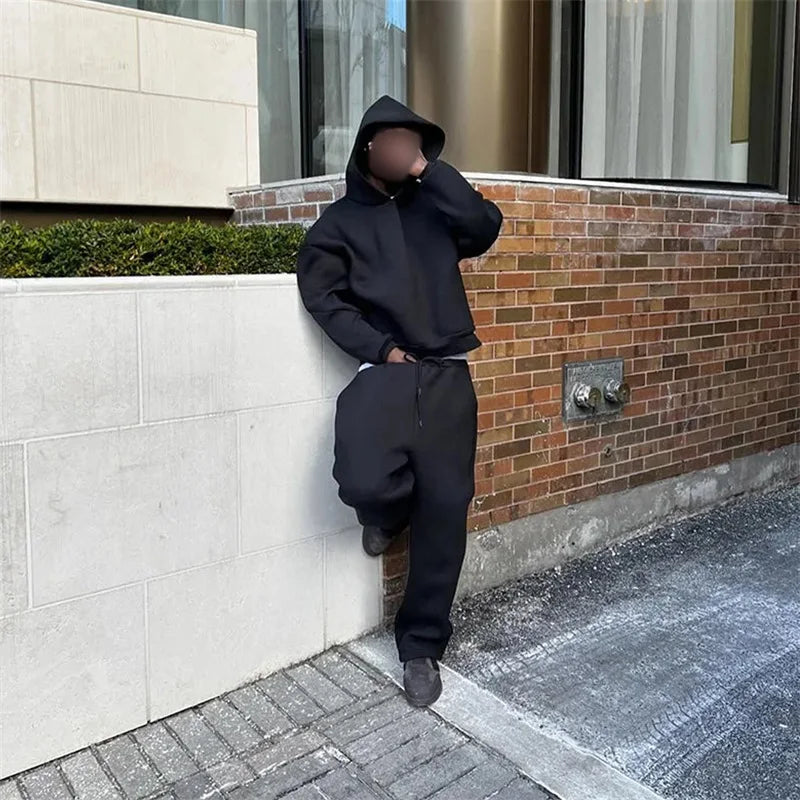 Ensemble sweat à capuche + pantalon – Streetwear 2 pièces unisexe