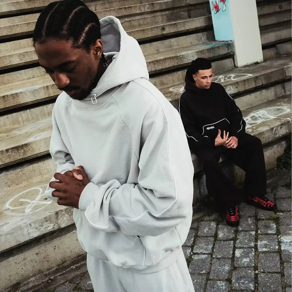 Ensemble homme streetwear hoodie cropped + pantalon – Style gothique