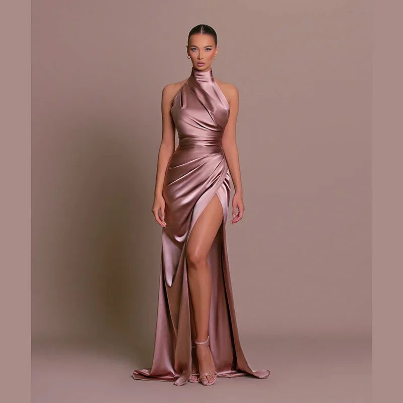 Robe longue élégante de soirée – Dos nu & fente haute sexy
