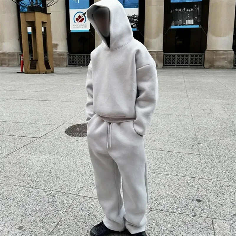 Ensemble sweat à capuche + pantalon – Streetwear 2 pièces unisexe