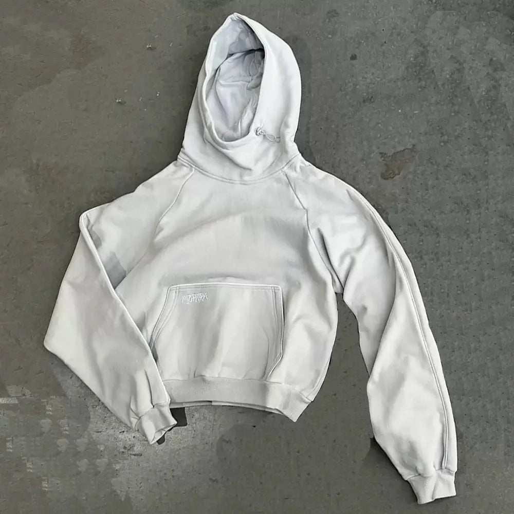 Ensemble homme streetwear hoodie cropped + pantalon – Style gothique