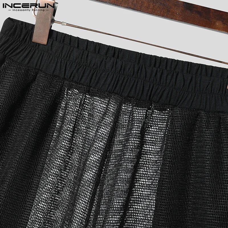 Ensemble homme été – Short & polo filet transparent streetwear