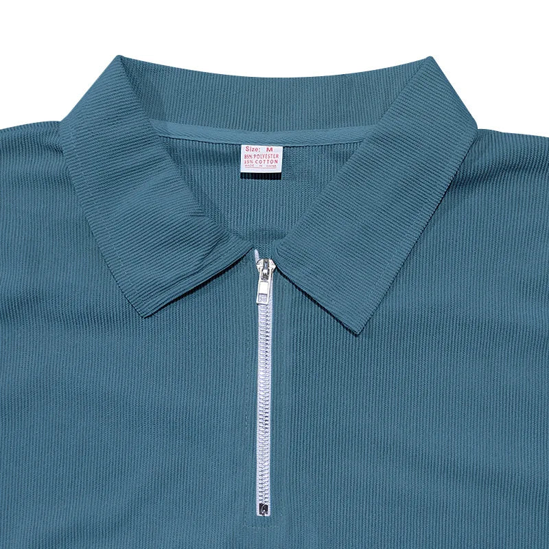 Ensemble homme 2 pièces – Polo col zippé & pantalon droit élégant