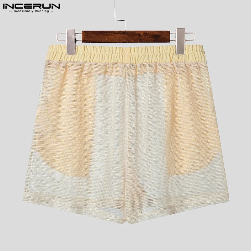 Ensemble homme été – Short & polo filet transparent streetwear