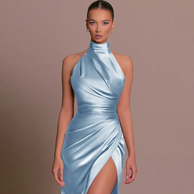 Robe longue élégante de soirée – Dos nu & fente haute sexy