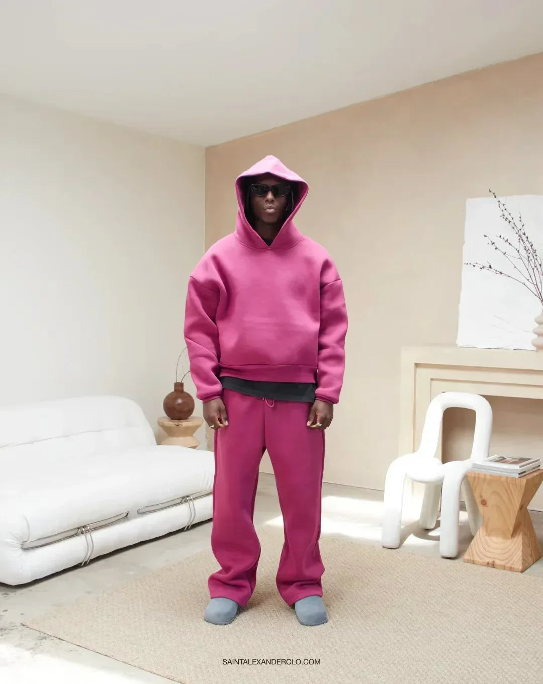 Ensemble homme streetwear hoodie zippé + pantalon – Style oversize
