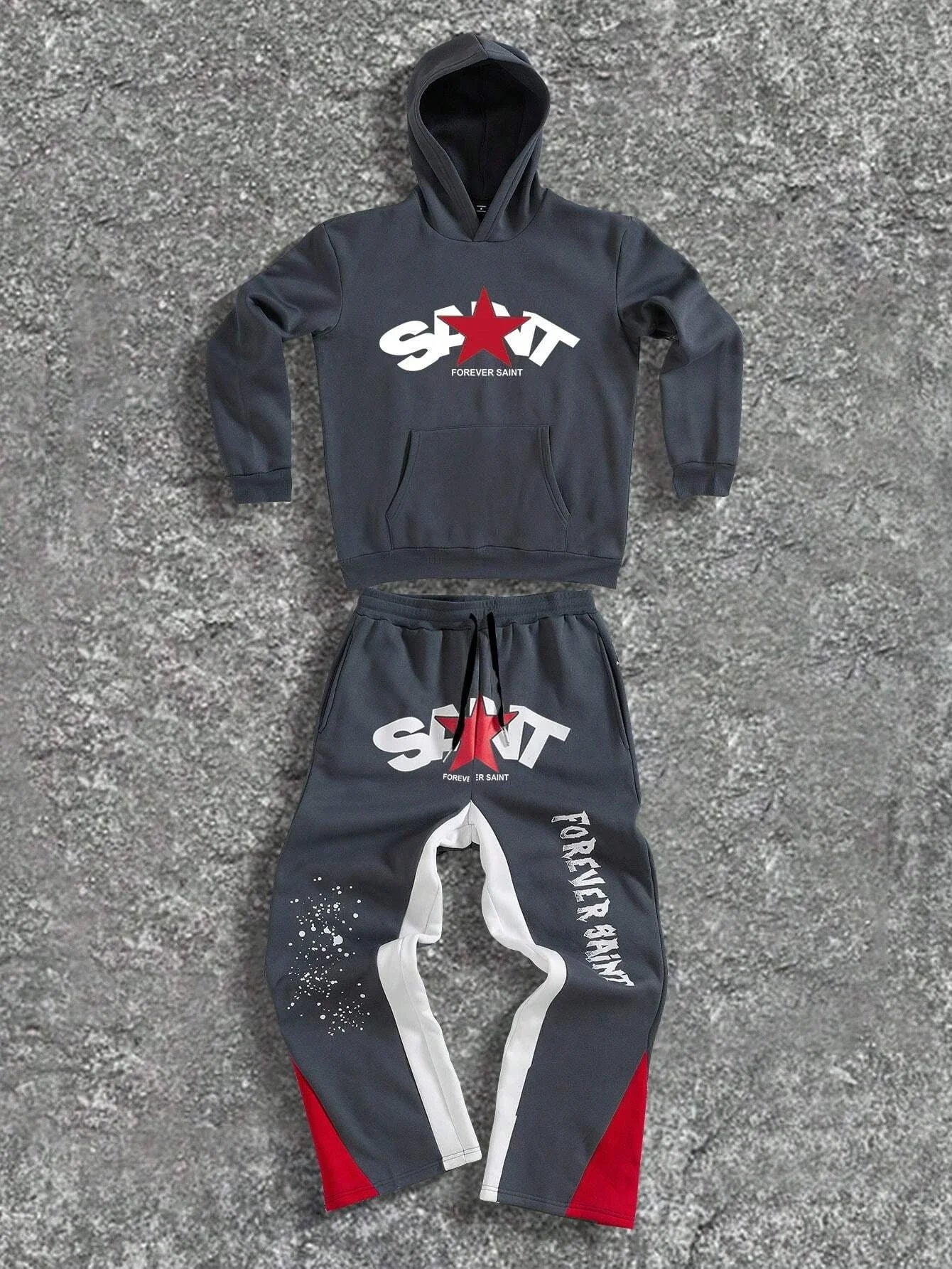 Ensemble noir 2 pièces Y2K – Hoodie + pantalon streetwear