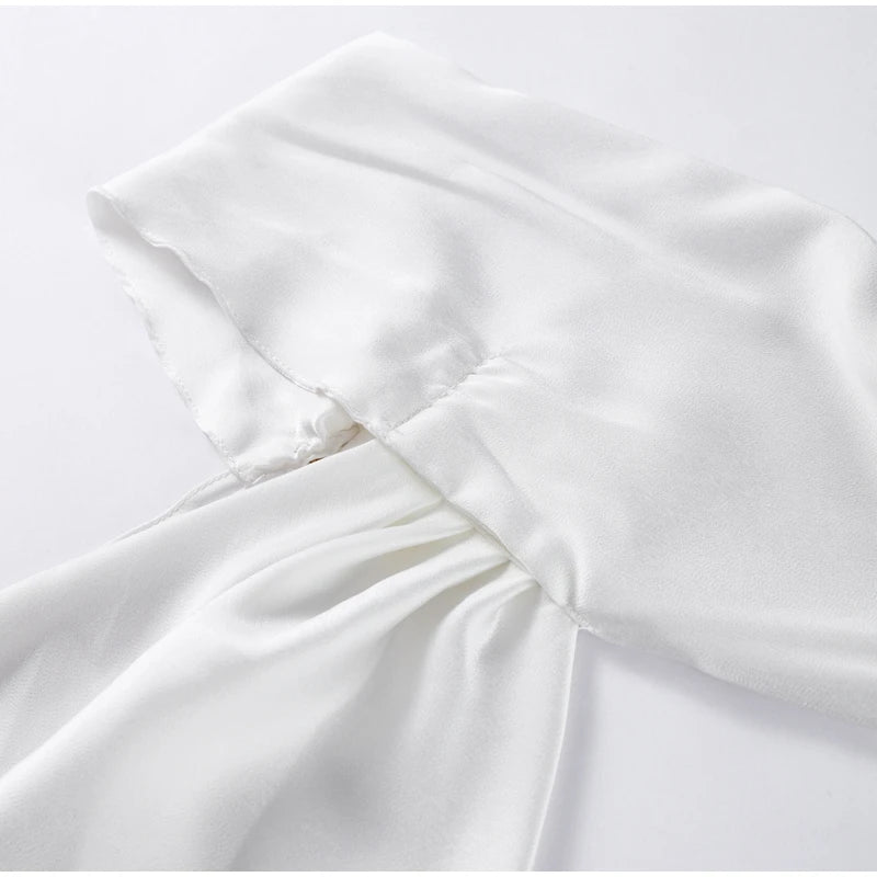 Robe longue satinée élégante – Épaules dénudées