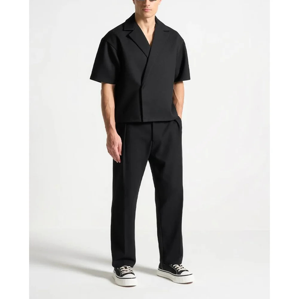Costume homme 2 pièces à col discret – Élégance moderne pour mariage & soirées