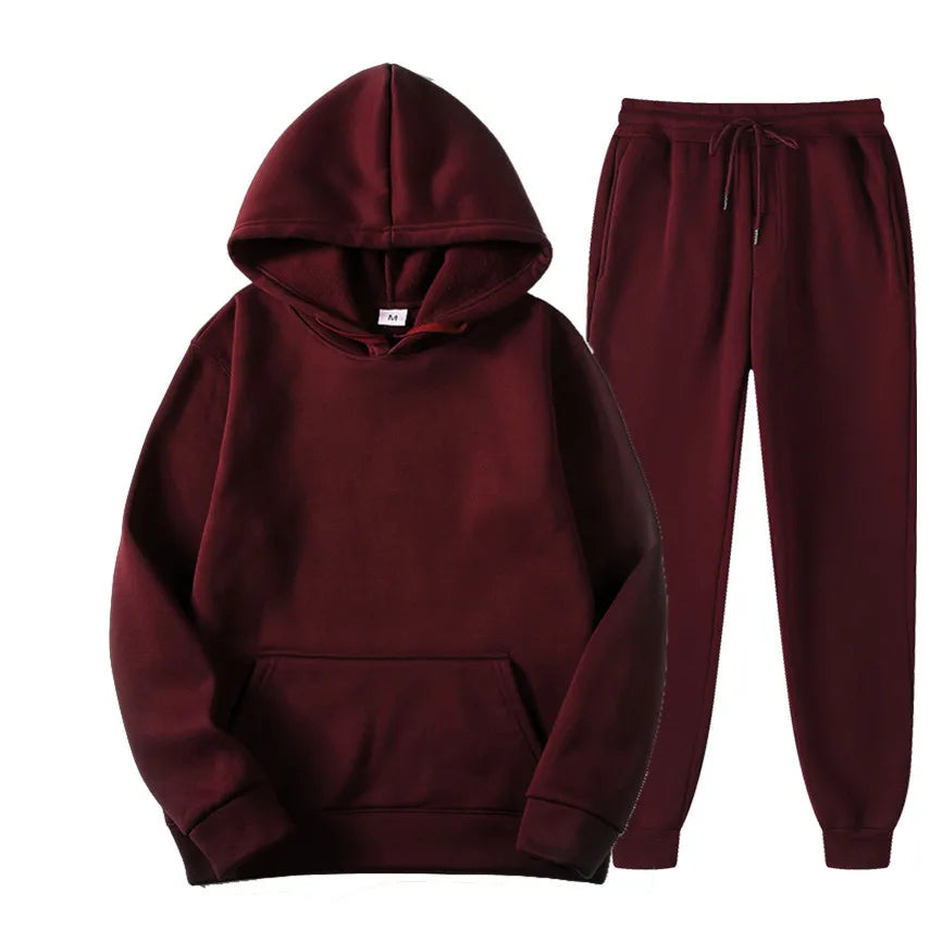 Ensemble jogging unisexe – Hoodie + pantalon casual (plusieurs couleurs)