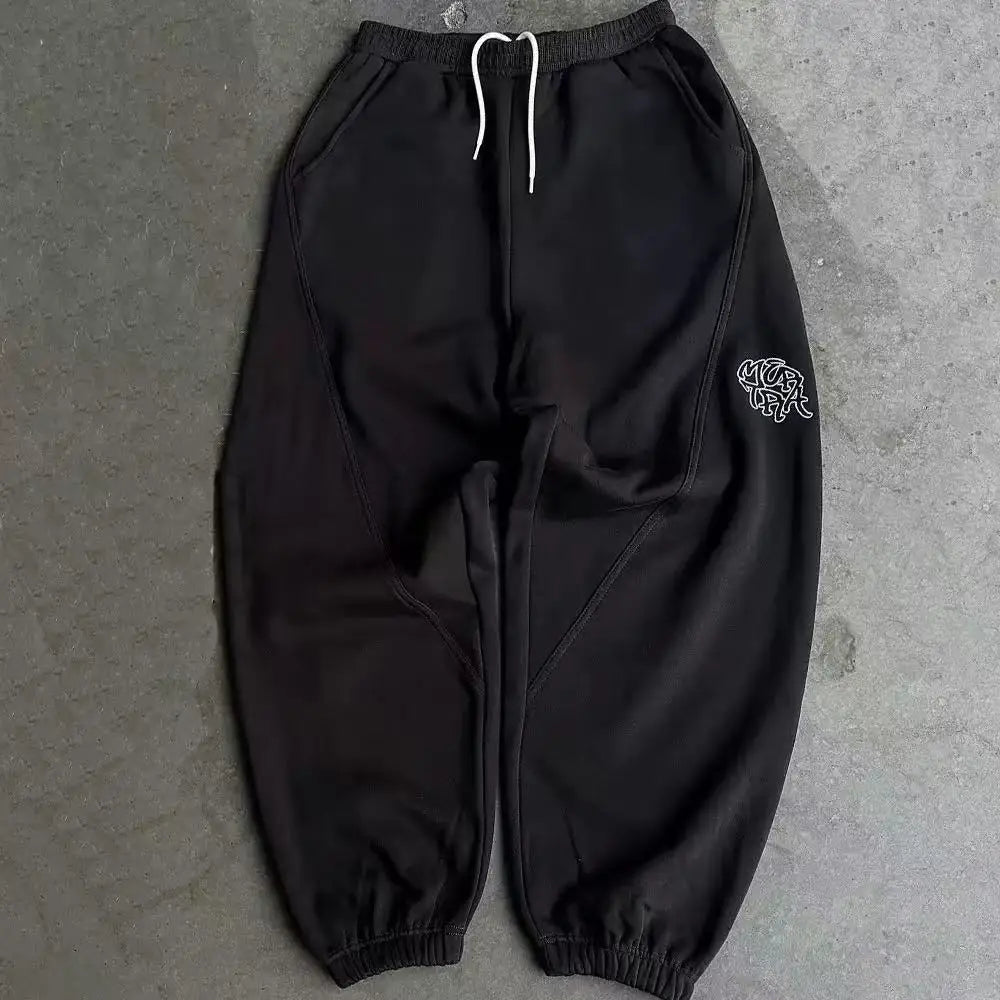 Ensemble homme streetwear hoodie cropped + pantalon – Style gothique