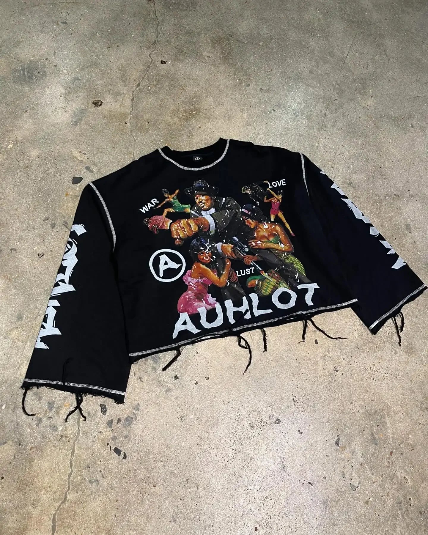 Sweat crop top streetwear oversize – Lettrage “A”