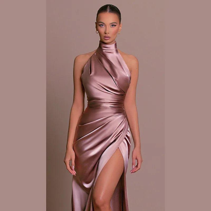 Robe longue élégante de soirée – Dos nu & fente haute sexy