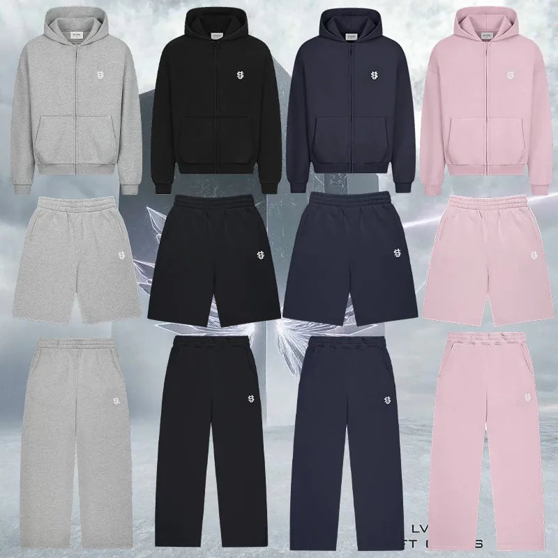 Ensemble survêtement coton Y2K – Unisexe Hip-Hop Streetwear (2 pièces)