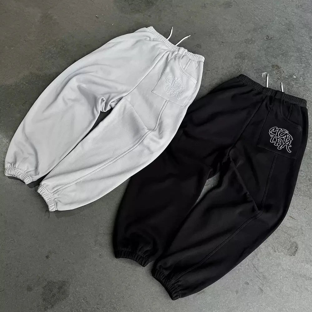 Ensemble homme streetwear hoodie cropped + pantalon – Style gothique