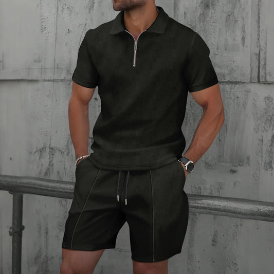 Ensemble homme été – Polo zippé & short casual chic