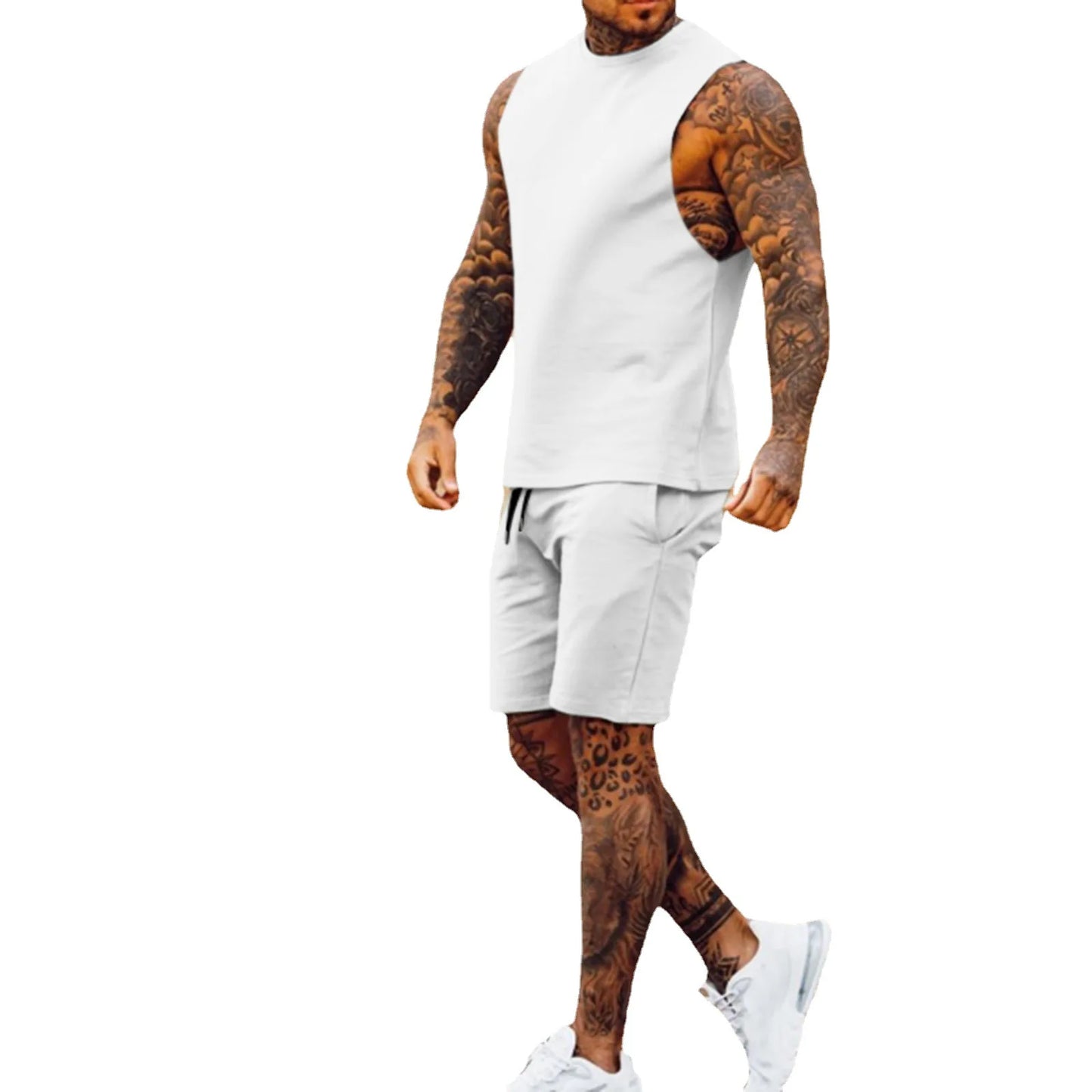 Ensemble sport 2 pièces – Débardeur sans manches + short cargo
