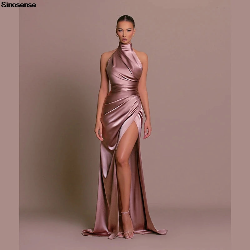 Robe longue élégante de soirée – Dos nu & fente haute sexy