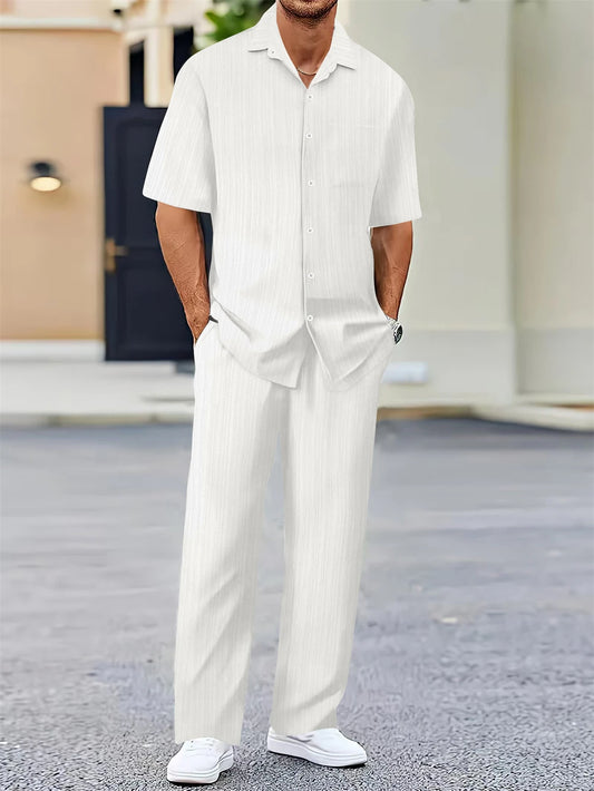 Ensemble homme casual chic – Chemise & pantalon assortis