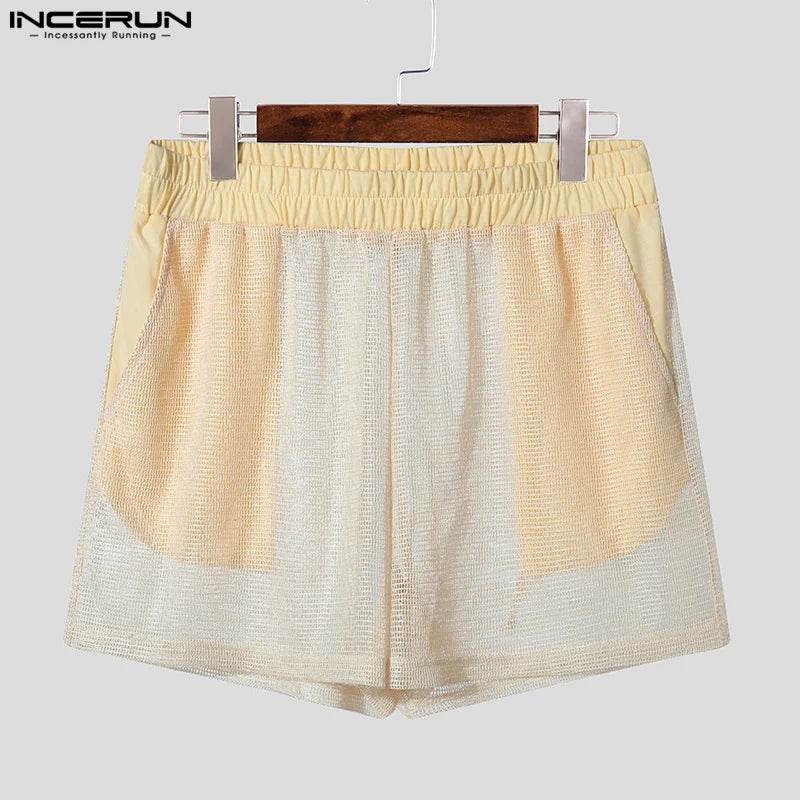 Ensemble homme été – Short & polo filet transparent streetwear
