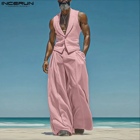 Ensemble homme 2 pièces sans manches – Streetwear d’été élégant