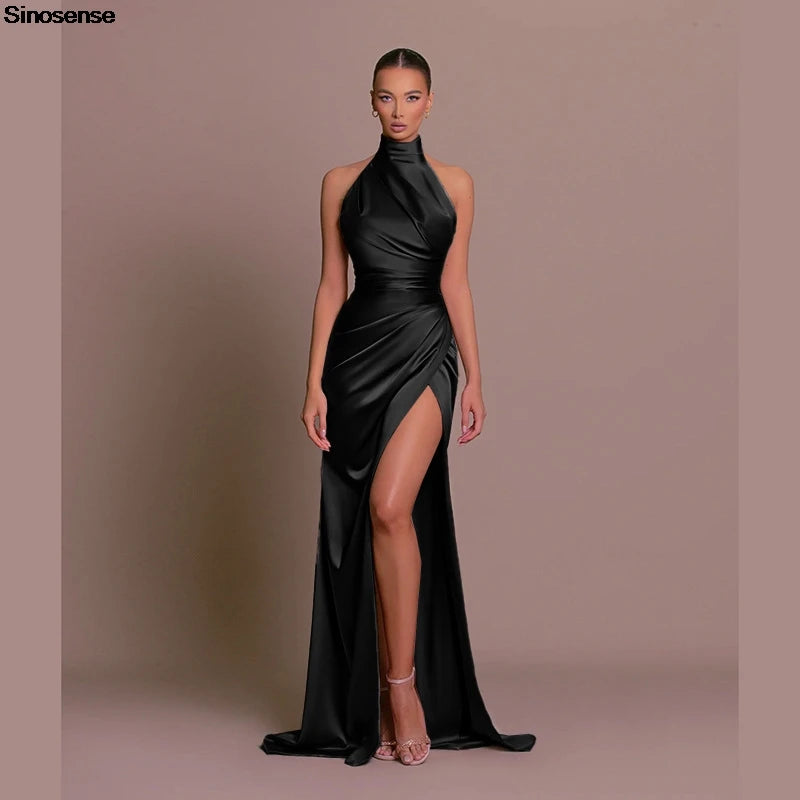 Robe longue élégante de soirée – Dos nu & fente haute sexy