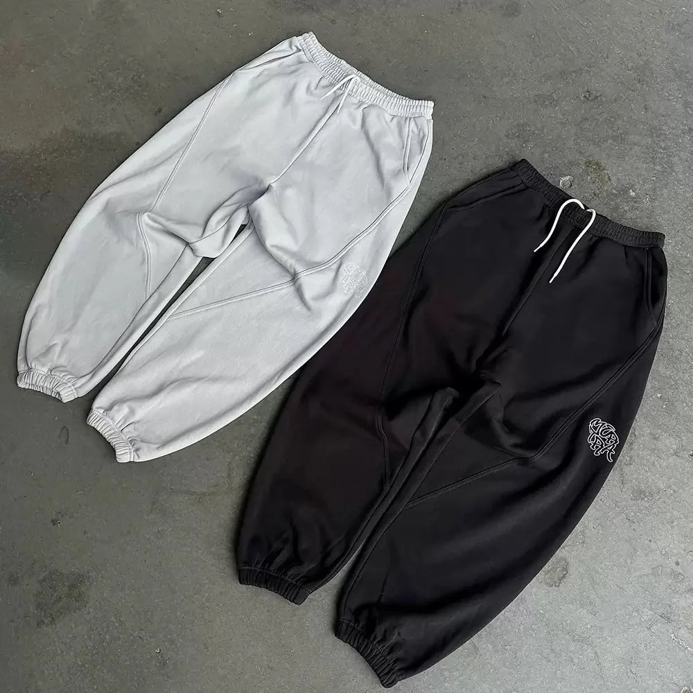 Ensemble homme streetwear hoodie cropped + pantalon – Style gothique