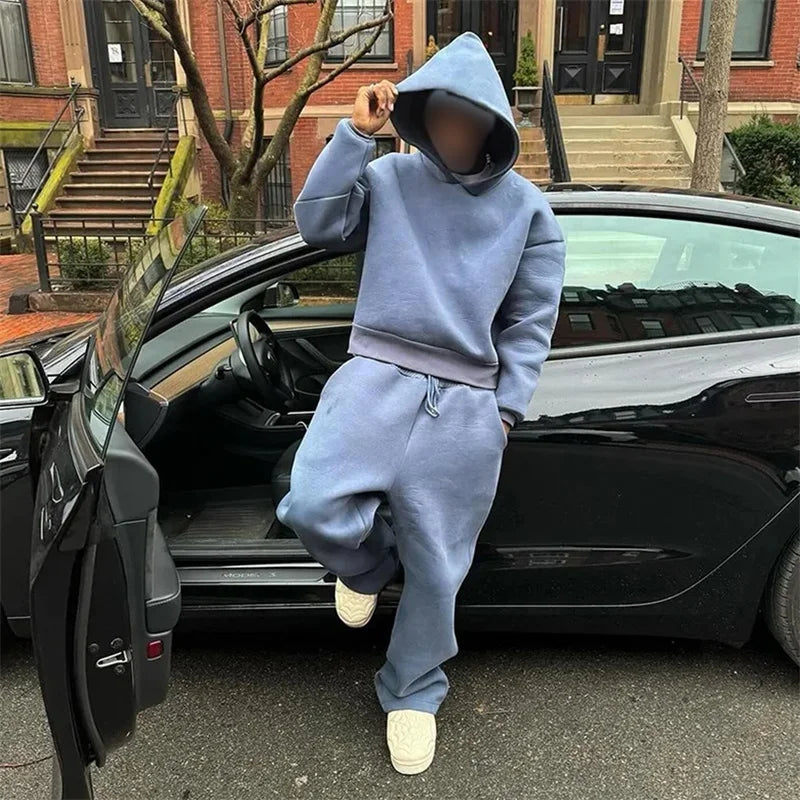 Ensemble sweat à capuche + pantalon – Streetwear 2 pièces unisexe
