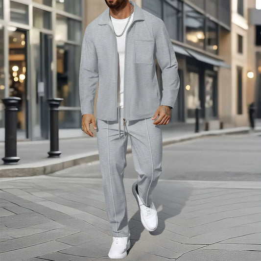 Ensemble homme automne/hiver – Veste zippée et pantalon assorti