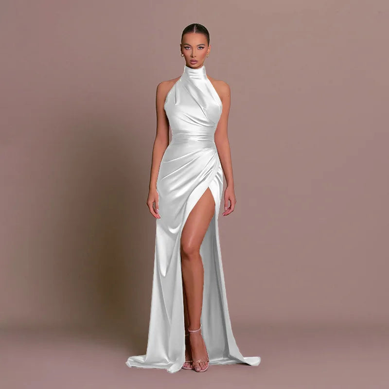 Robe longue élégante de soirée – Dos nu & fente haute sexy