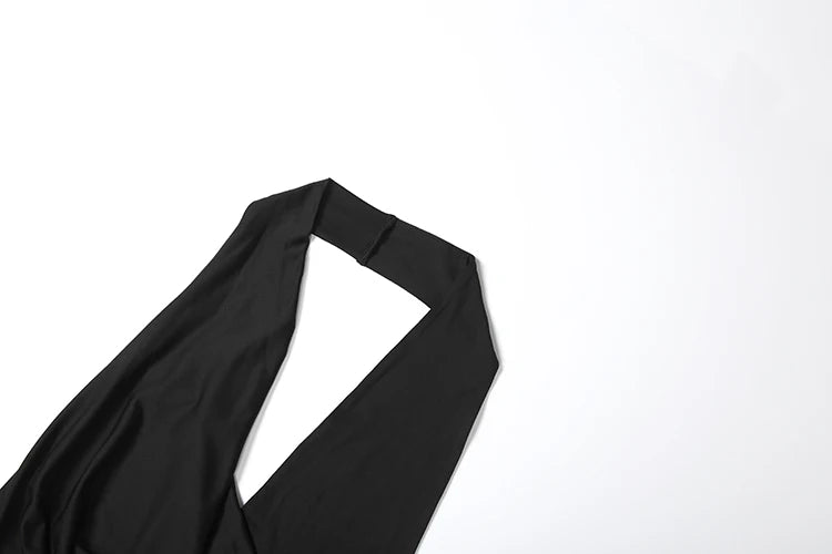 Robe longue dos nu avec fente – Col V plongeant, élégante et sexy