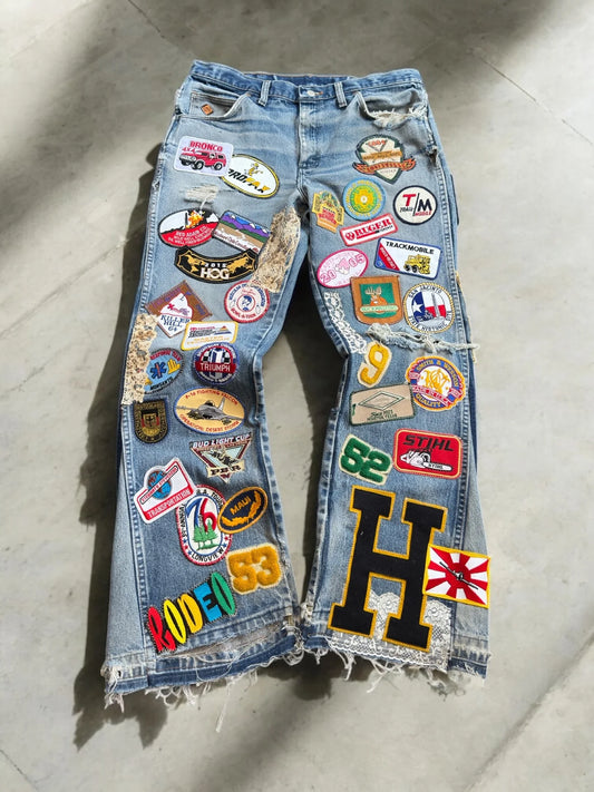 Jean oversize patchwork vintage – Style Harajuku Y2K