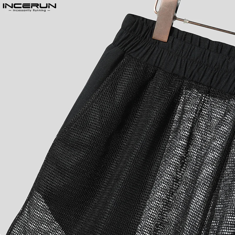 Ensemble homme été – Short & polo filet transparent streetwear