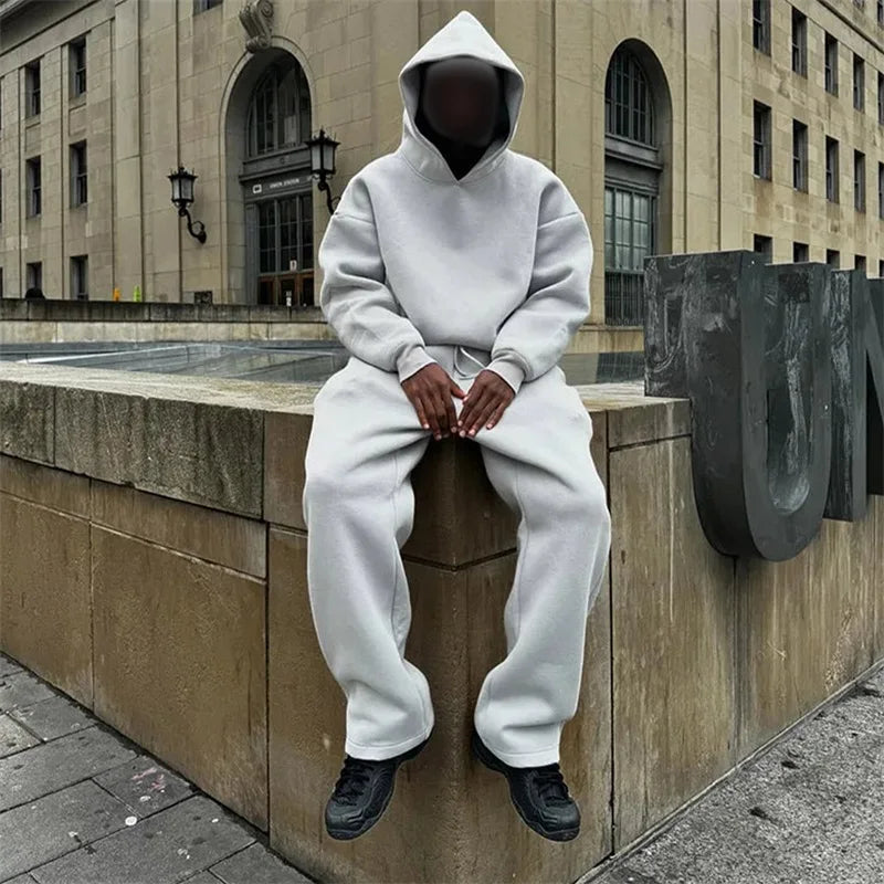 Ensemble sweat à capuche + pantalon – Streetwear 2 pièces unisexe